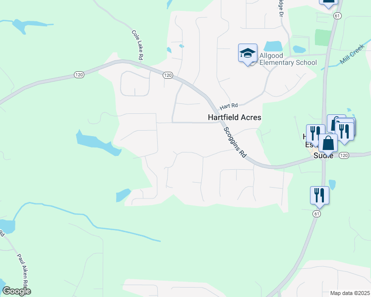 map of restaurants, bars, coffee shops, grocery stores, and more near 264 Paulding Boulevard in Dallas