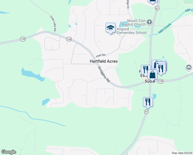 map of restaurants, bars, coffee shops, grocery stores, and more near 525 Scoggins Road in Dallas