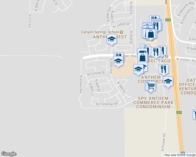 map of restaurants, bars, coffee shops, grocery stores, and more near 4537 West Venture Court in Phoenix