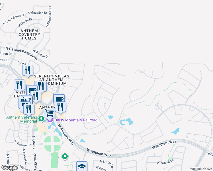 map of restaurants, bars, coffee shops, grocery stores, and more near 42233 North Stonemark Drive in New River