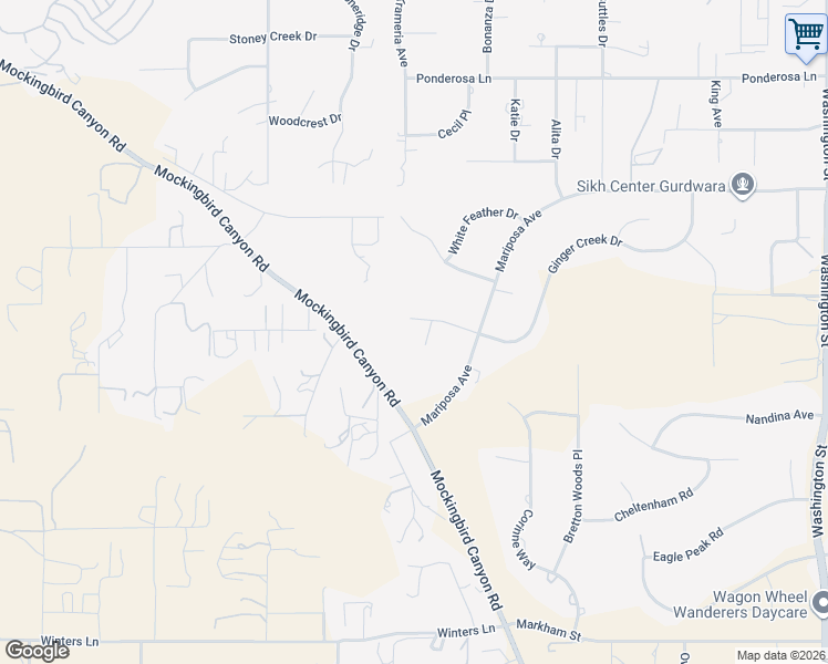 map of restaurants, bars, coffee shops, grocery stores, and more near 16042 Ranchview Court in Riverside