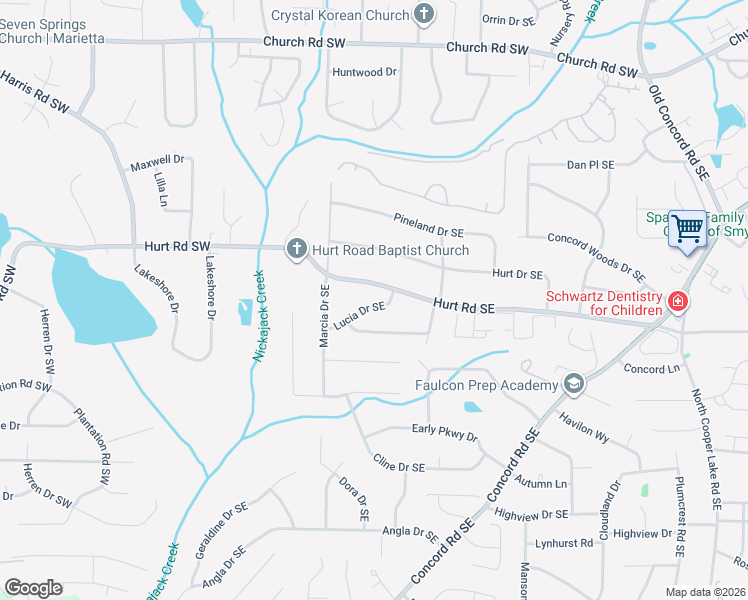 map of restaurants, bars, coffee shops, grocery stores, and more near in Cobb County