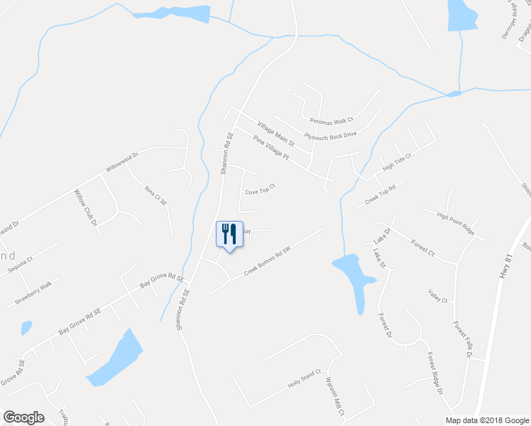 map of restaurants, bars, coffee shops, grocery stores, and more near 830 Creek Cove Way in Loganville