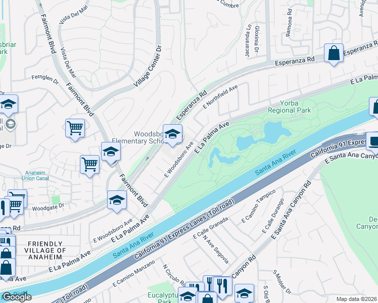 map of restaurants, bars, coffee shops, grocery stores, and more near in Anaheim