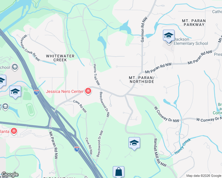 map of restaurants, bars, coffee shops, grocery stores, and more near 4167 Randall Court Northwest in Atlanta