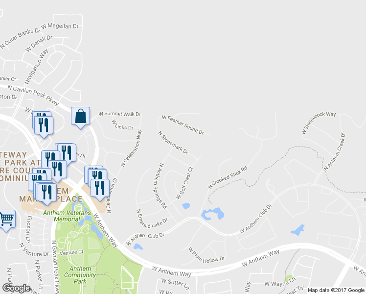 map of restaurants, bars, coffee shops, grocery stores, and more near 42233 North Stonemark Drive in New River