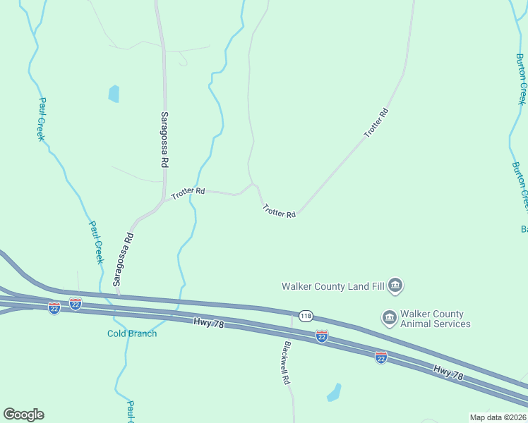 map of restaurants, bars, coffee shops, grocery stores, and more near 290 Trotter Road in Jasper