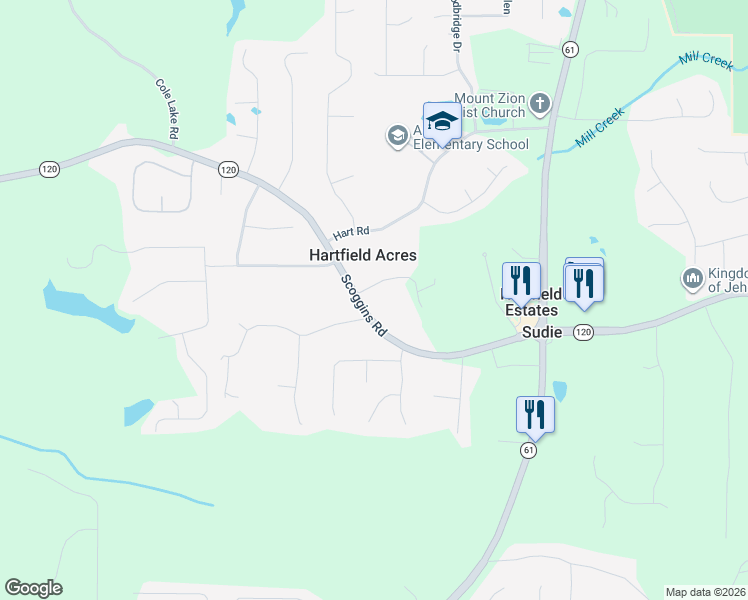 map of restaurants, bars, coffee shops, grocery stores, and more near 24 Hartfield Lane in Dallas