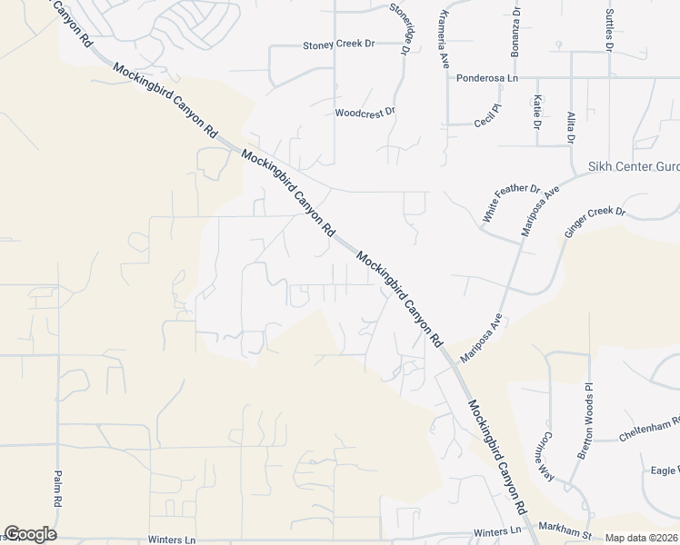 map of restaurants, bars, coffee shops, grocery stores, and more near 15780 Pounders Drive in Riverside