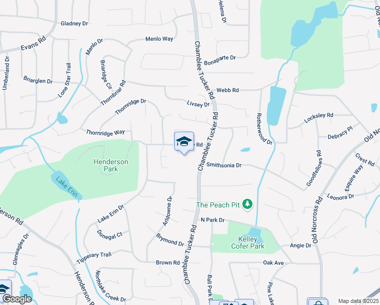 map of restaurants, bars, coffee shops, grocery stores, and more near 4137 Livsey Road in Tucker