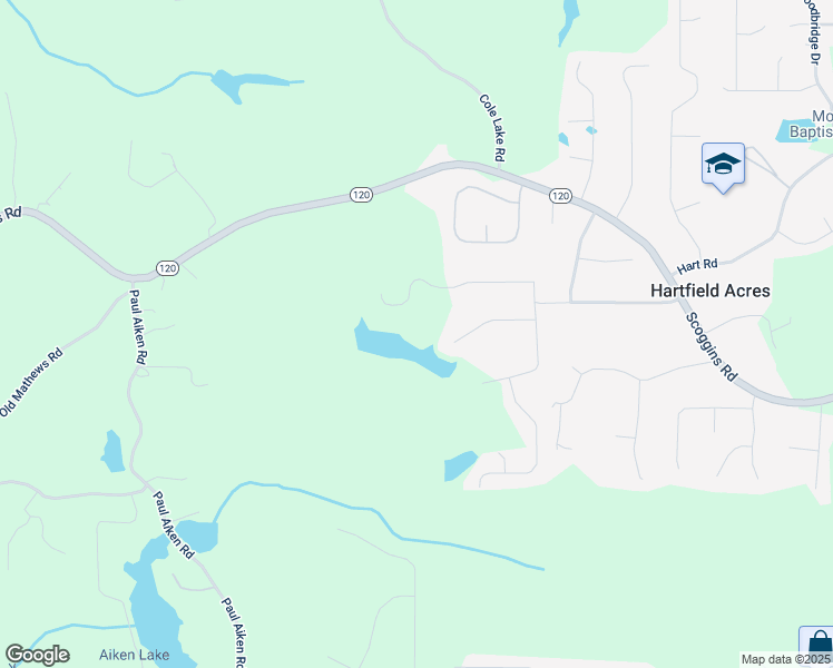 map of restaurants, bars, coffee shops, grocery stores, and more near 443 Paces Lakes Ridge in Dallas