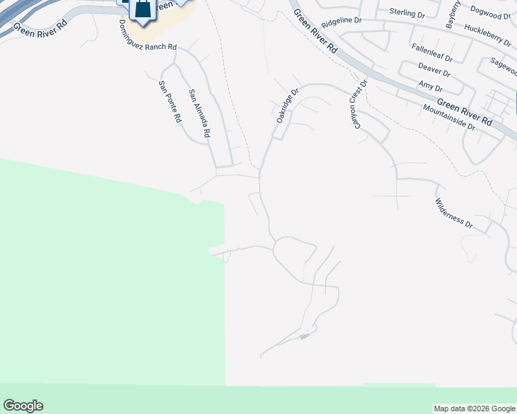map of restaurants, bars, coffee shops, grocery stores, and more near 1816 Oakridge Drive in Corona