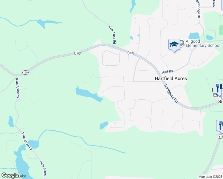 map of restaurants, bars, coffee shops, grocery stores, and more near 89 Paces Lakes Point in Dallas