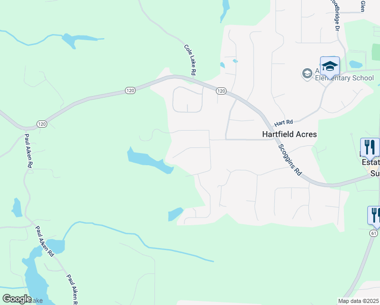 map of restaurants, bars, coffee shops, grocery stores, and more near 89 Paces Lakes Point in Dallas