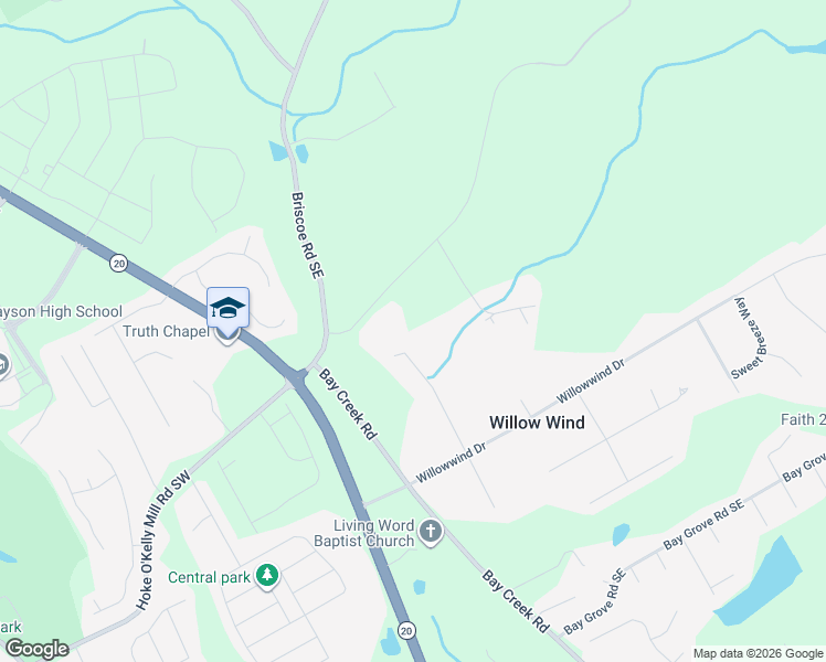 map of restaurants, bars, coffee shops, grocery stores, and more near 3530 Willowwind Court in Loganville