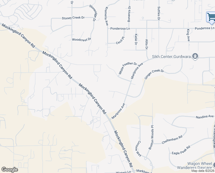map of restaurants, bars, coffee shops, grocery stores, and more near 16042 Ranchview Court in Riverside