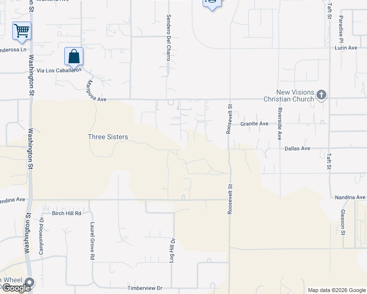 map of restaurants, bars, coffee shops, grocery stores, and more near 17234 Gamble Avenue in Riverside