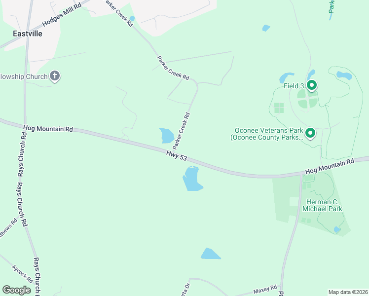 map of restaurants, bars, coffee shops, grocery stores, and more near 3870 Hog Mountain Road in Watkinsville