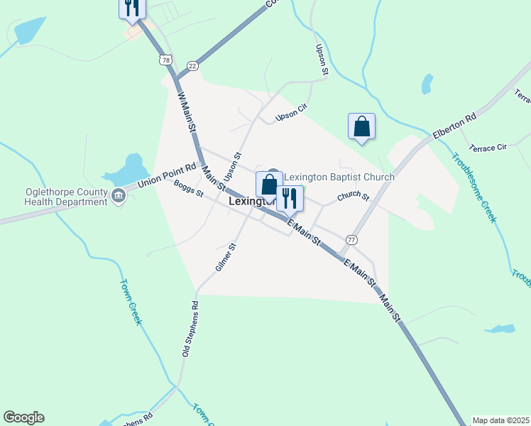 map of restaurants, bars, coffee shops, grocery stores, and more near 106 Platt Street in Lexington