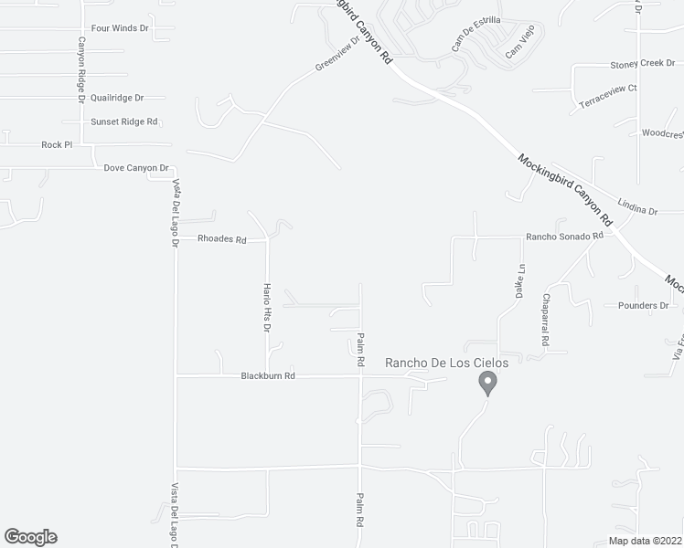 map of restaurants, bars, coffee shops, grocery stores, and more near 17233 Palm Road in Riverside