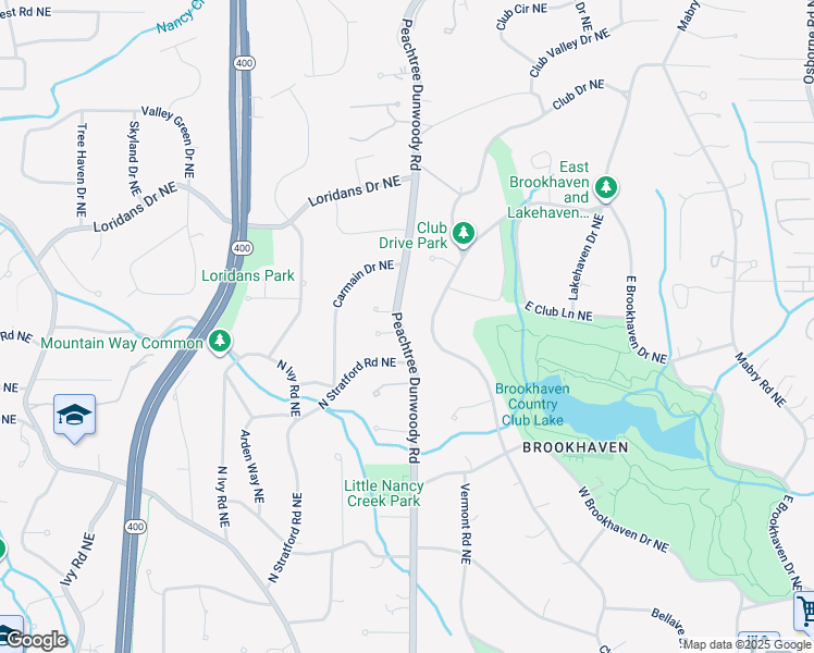 map of restaurants, bars, coffee shops, grocery stores, and more near 4221 Peachtree Dunwoody Road in Atlanta