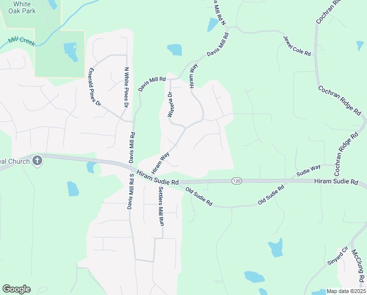 map of restaurants, bars, coffee shops, grocery stores, and more near 21 Wisteria Run in Hiram