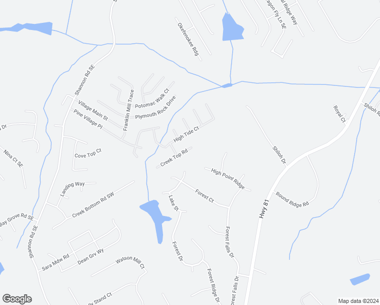 map of restaurants, bars, coffee shops, grocery stores, and more near 1253 Creek Top Road in Loganville