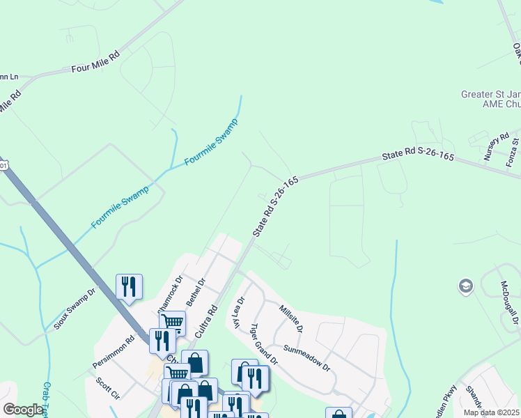 map of restaurants, bars, coffee shops, grocery stores, and more near 3002 Cultra Road in Conway