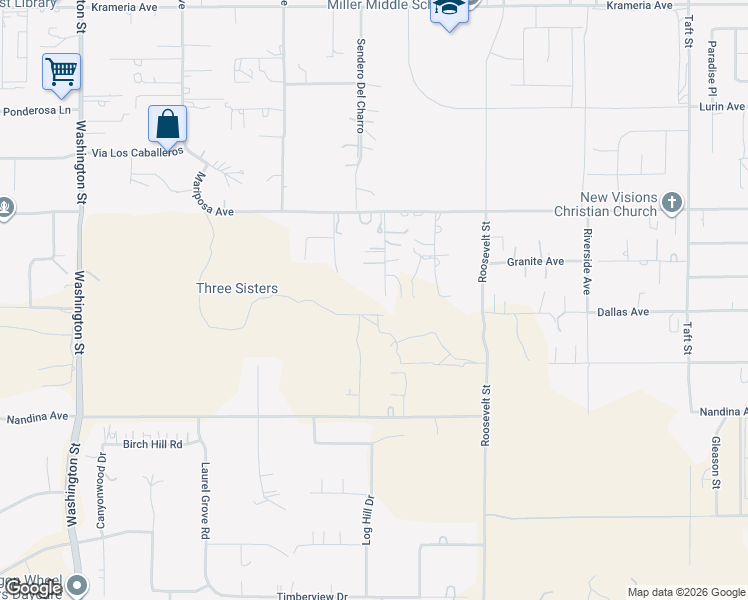 map of restaurants, bars, coffee shops, grocery stores, and more near 17243 Gamble Avenue in Riverside