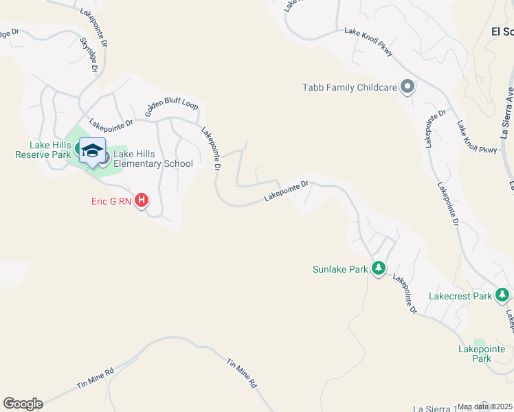 map of restaurants, bars, coffee shops, grocery stores, and more near 18394 Lakepointe Drive in Riverside