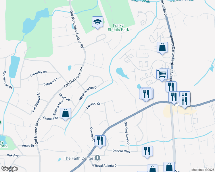 map of restaurants, bars, coffee shops, grocery stores, and more near 4717 Westhampton Drive in Tucker