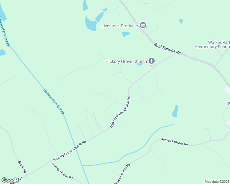 map of restaurants, bars, coffee shops, grocery stores, and more near 2713 Powell Court in Monroe