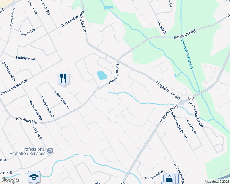 map of restaurants, bars, coffee shops, grocery stores, and more near 1805 Tuftstown Court in Snellville