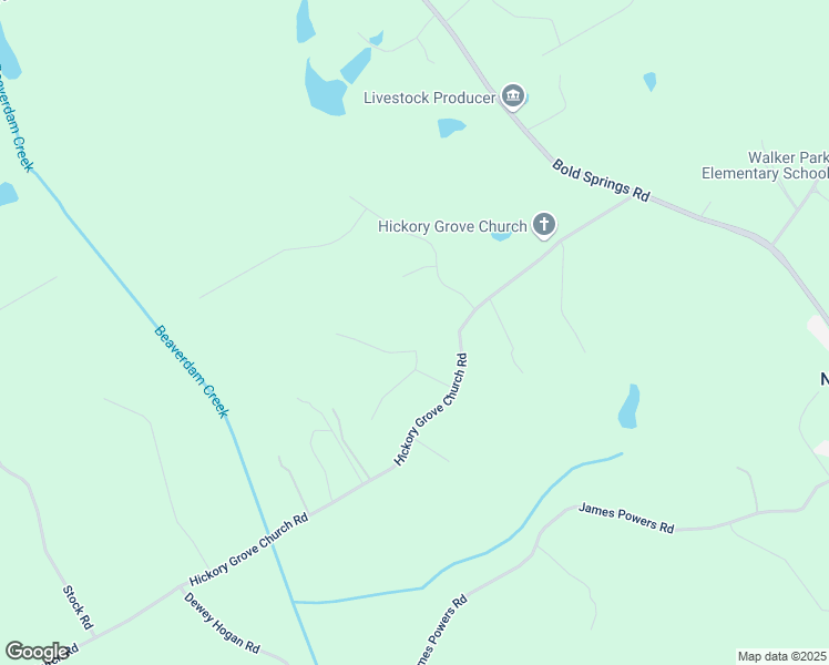 map of restaurants, bars, coffee shops, grocery stores, and more near 2713 Powell Court in Monroe
