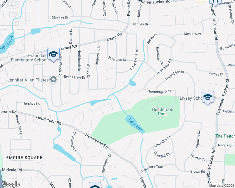 map of restaurants, bars, coffee shops, grocery stores, and more near 3844 Allsborough Drive in Tucker