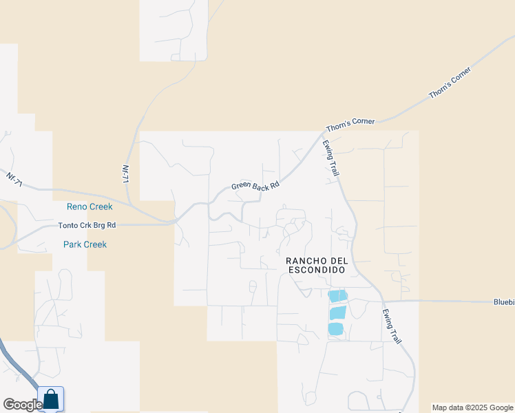 map of restaurants, bars, coffee shops, grocery stores, and more near 119 Forest Road in Tonto Basin
