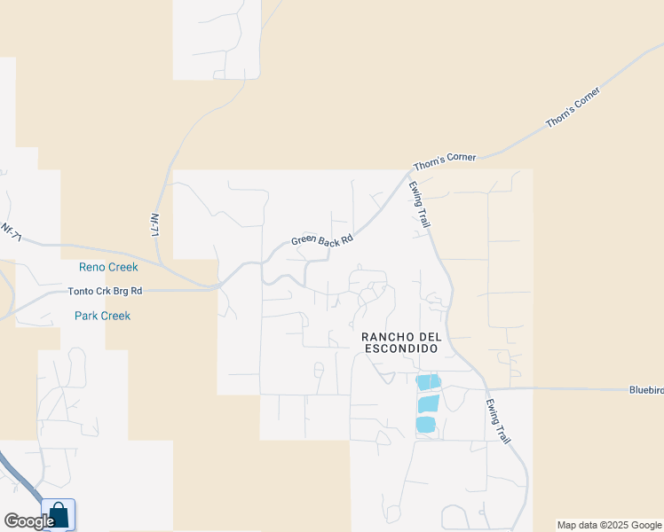 map of restaurants, bars, coffee shops, grocery stores, and more near 119 Forest Road in Tonto Basin