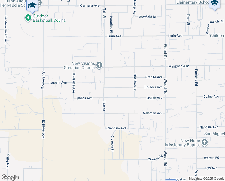 map of restaurants, bars, coffee shops, grocery stores, and more near 18603 Boulder Avenue in Riverside