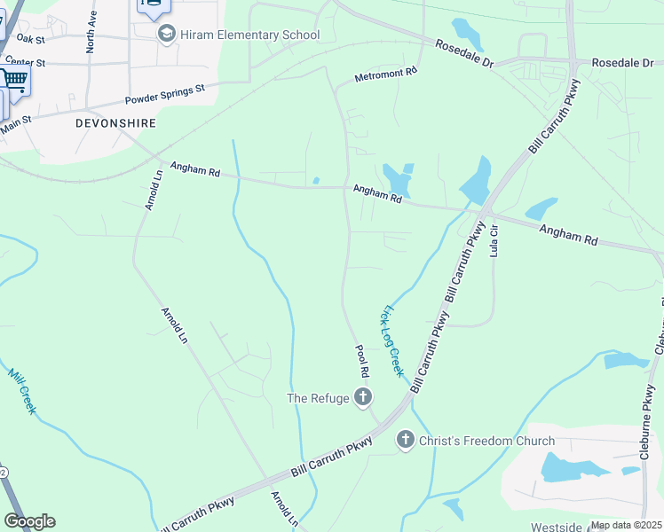 map of restaurants, bars, coffee shops, grocery stores, and more near 574 Pool Road in Hiram
