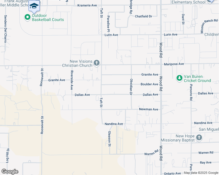 map of restaurants, bars, coffee shops, grocery stores, and more near 18603 Boulder Avenue in Riverside