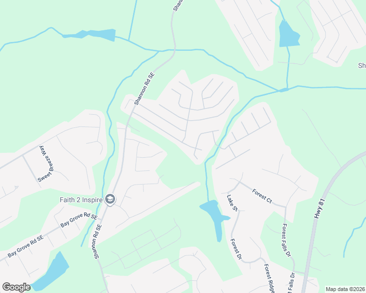 map of restaurants, bars, coffee shops, grocery stores, and more near 3955 Pine Village Place in Loganville