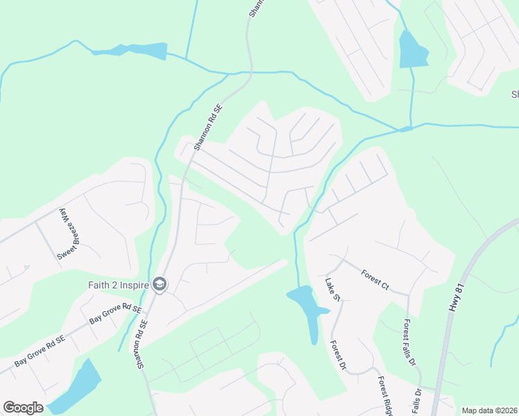 map of restaurants, bars, coffee shops, grocery stores, and more near 3945 Pine Village Place in Loganville
