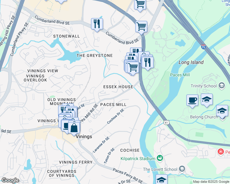map of restaurants, bars, coffee shops, grocery stores, and more near in Atlanta