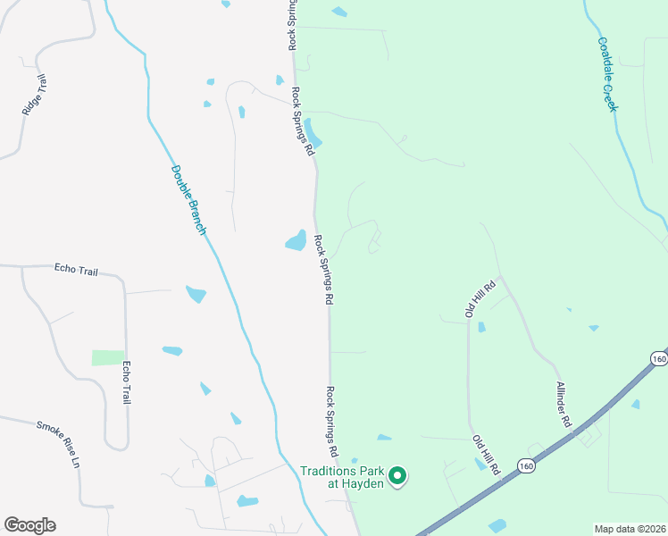 map of restaurants, bars, coffee shops, grocery stores, and more near 850 Rock Springs Road in Warrior