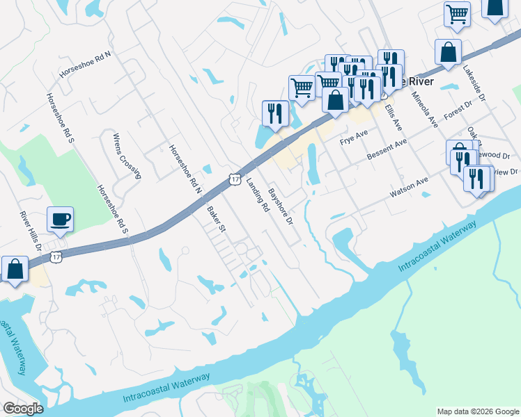 map of restaurants, bars, coffee shops, grocery stores, and more near 4341 State Spur S-26-1144 in Little River