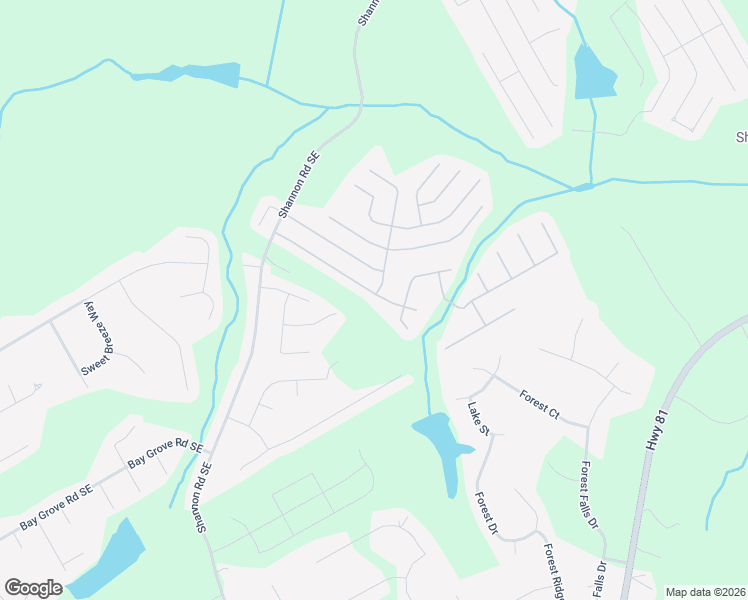 map of restaurants, bars, coffee shops, grocery stores, and more near 3945 Pine Village Place in Loganville
