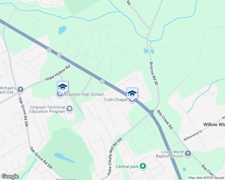 map of restaurants, bars, coffee shops, grocery stores, and more near 140 The Esplanade Way Southwest in Loganville