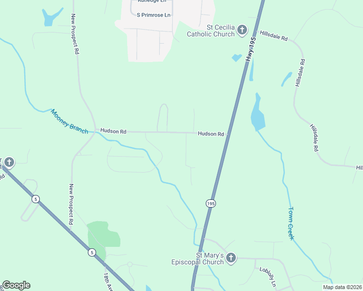 map of restaurants, bars, coffee shops, grocery stores, and more near 1807 Springdale Lane in Jasper