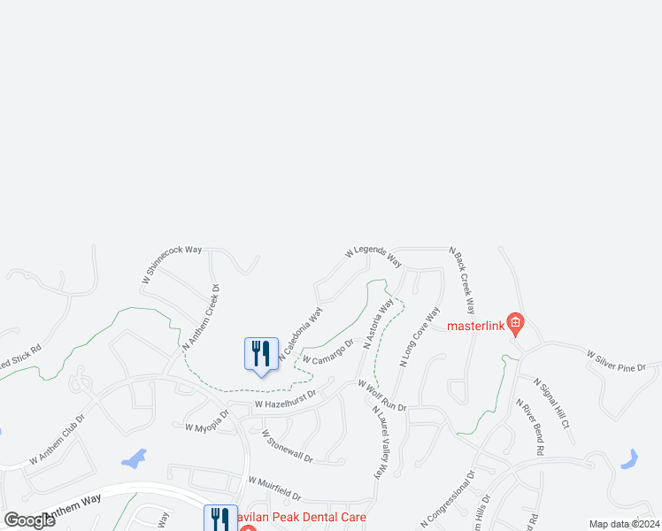 map of restaurants, bars, coffee shops, grocery stores, and more near 2214 West Legends Way in New River