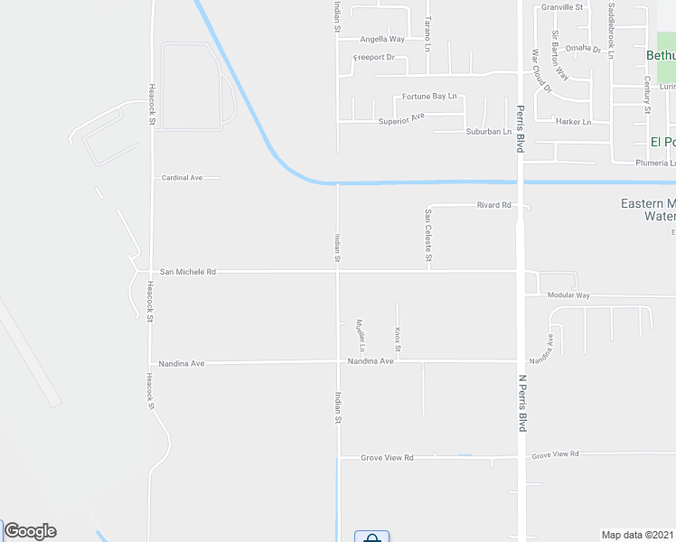 map of restaurants, bars, coffee shops, grocery stores, and more near 1425 San Michele Road in Moreno Valley